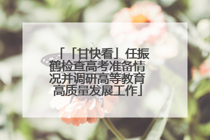 「甘快看」任振鹤检查高考准备情况并调研高等教育高质量发展工作