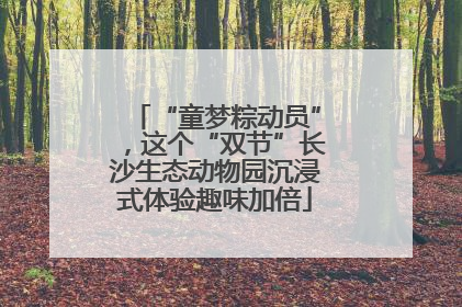 “童梦粽动员”，这个“双节”长沙生态动物园沉浸式体验趣味加倍