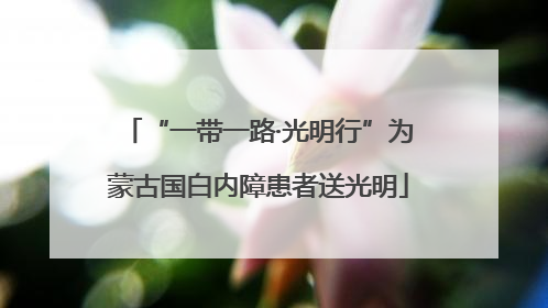 “一带一路·光明行”为蒙古国白内障患者送光明