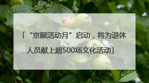 “京颐活动月”启动，将为退休人员献上超500场文化活动