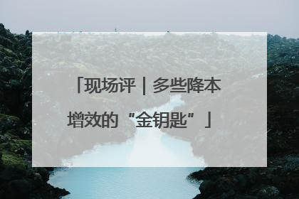 现场评｜多些降本增效的“金钥匙”