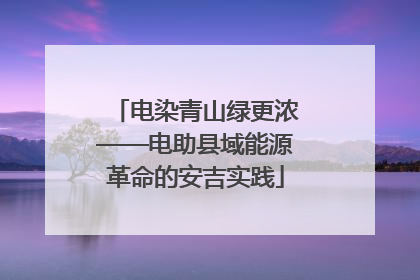电染青山绿更浓——电助县域能源革命的安吉实践