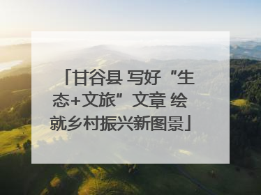 甘谷县 写好“生态+文旅”文章 绘就乡村振兴新图景