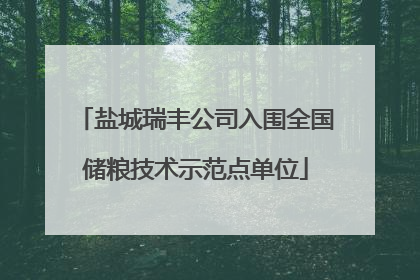 盐城瑞丰公司入围全国储粮技术示范点单位