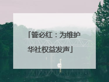 管必红：为维护华社权益发声