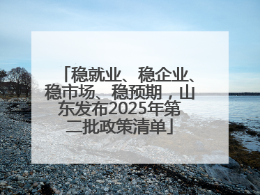稳就业、稳企业、稳市场、稳预期，山东发布2025年第二批政策清单