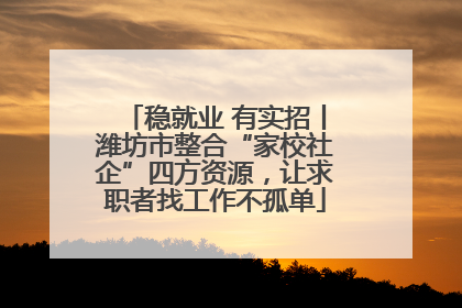 稳就业 有实招丨潍坊市整合“家校社企”四方资源，让求职者找工作不孤单