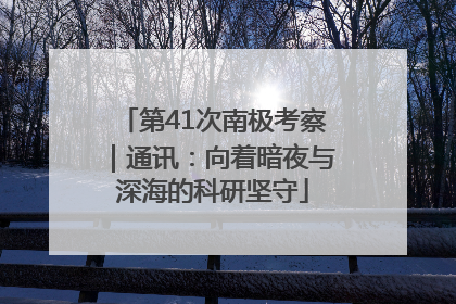 第41次南极考察｜通讯：向着暗夜与深海的科研坚守