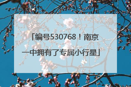 编号530768！南京一中拥有了专属小行星