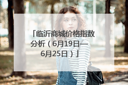 临沂商城价格指数分析（6月19日—6月25日）