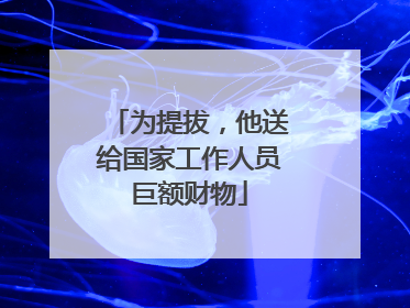 为提拔，他送给国家工作人员巨额财物
