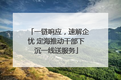 一链响应，速解企忧 定海推动干部下沉一线送服务