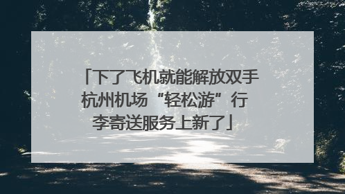 下了飞机就能解放双手 杭州机场“轻松游”行李寄送服务上新了