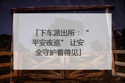 下车派出所：“平安夜巡” 让安全守护看得见
