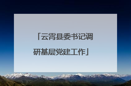 云霄县委书记调研基层党建工作