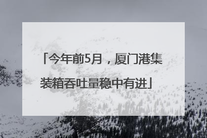 今年前5月，厦门港集装箱吞吐量稳中有进