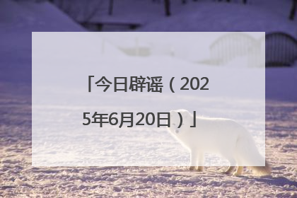 今日辟谣（2025年6月20日）