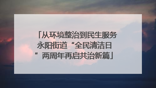 从环境整治到民生服务 永阳街道“全民清洁日”两周年再启共治新篇