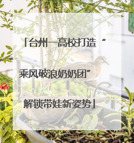 台州一高校打造“乘风破浪奶奶团” 解锁带娃新姿势