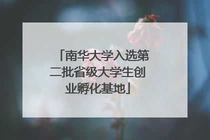 南华大学入选第二批省级大学生创业孵化基地
