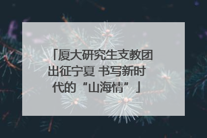 厦大研究生支教团出征宁夏 书写新时代的“山海情”