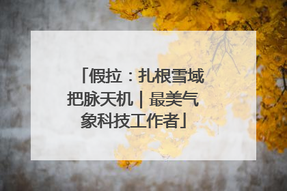 假拉：扎根雪域把脉天机｜最美气象科技工作者