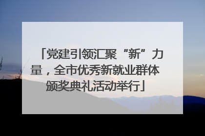 党建引领汇聚“新”力量，全市优秀新就业群体颁奖典礼活动举行