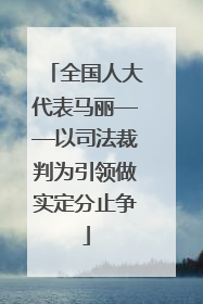 全国人大代表马丽——以司法裁判为引领做实定分止争