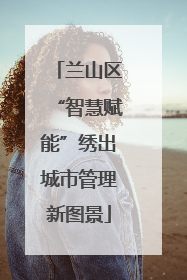 兰山区“智慧赋能”绣出城市管理新图景