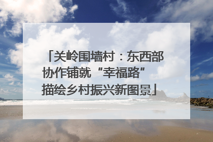 关岭围墙村：东西部协作铺就“幸福路” 描绘乡村振兴新图景