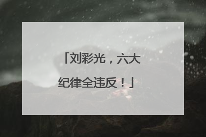 刘彩光，六大纪律全违反！