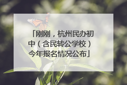 刚刚，杭州民办初中（含民转公学校）今年报名情况公布