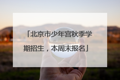 北京市少年宫秋季学期招生，本周末报名