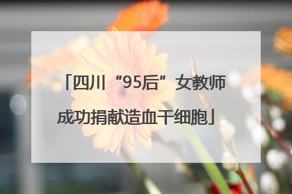 四川“95后”女教师成功捐献造血干细胞