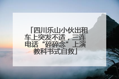 四川乐山小伙出租车上突发不适，三连电话“碎碎念”上演教科书式自救