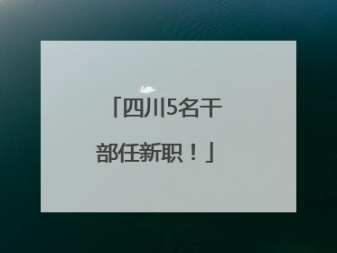 四川5名干部任新职！