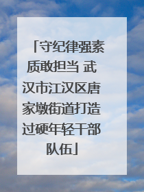 守纪律强素质敢担当 武汉市江汉区唐家墩街道打造过硬年轻干部队伍