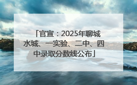 官宣：2025年聊城水城、一实验、二中、四中录取分数线公布