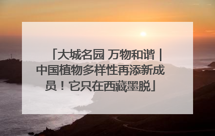 大城名园 万物和谐｜中国植物多样性再添新成员！它只在西藏墨脱