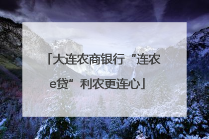 大连农商银行“连农e贷”利农更连心