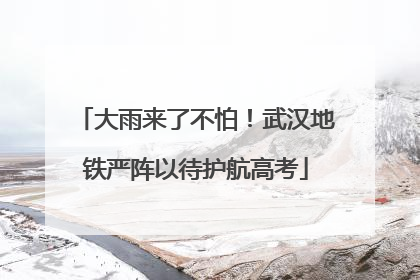 大雨来了不怕！武汉地铁严阵以待护航高考