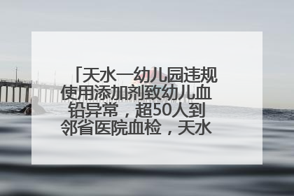天水一幼儿园违规使用添加剂致幼儿血铅异常，超50人到邻省医院血检，天水派专员到西安协助
