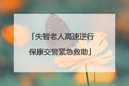 失智老人高速逆行 保康交警紧急救助