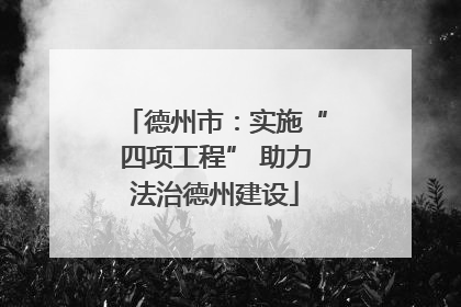 德州市：实施“四项工程” 助力法治德州建设