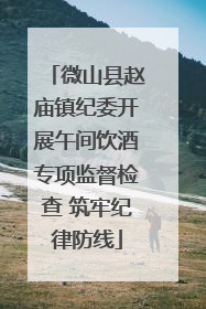 微山县赵庙镇纪委开展午间饮酒专项监督检查 筑牢纪律防线