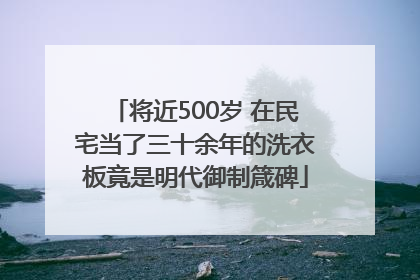 将近500岁 在民宅当了三十余年的洗衣板竟是明代御制箴碑