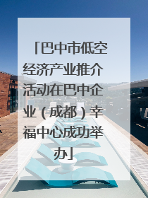 巴中市低空经济产业推介活动在巴中企业（成都）幸福中心成功举办