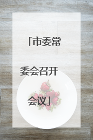 市委常委会召开会议