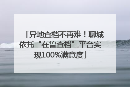 异地查档不再难！聊城依托“在鲁查档”平台实现100%满意度