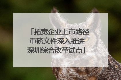 拓宽企业上市路径 重磅文件深入推进深圳综合改革试点
